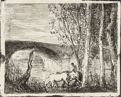 Bridge by Шарль Франсуа Дюбини, 1862 — digital art print download