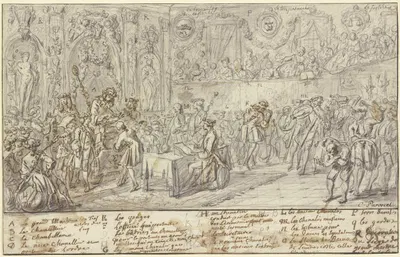 Abhaltung eines Ordenskapitel mit schriftlicher Erklärung by Charles Parrocel — digital art print download