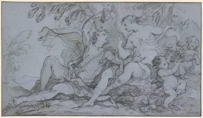 Bacchus and Ariadne by Шарль-Жозеф Натоир — digital art print download