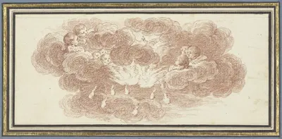 Der Heilige Geist, von Engeln umgeben by Charles Nicolas Cochin II — digital art print download