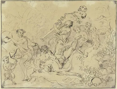 Bacchanal by Кристиан Вильгельм Эрнст Дитрих — digital art print download