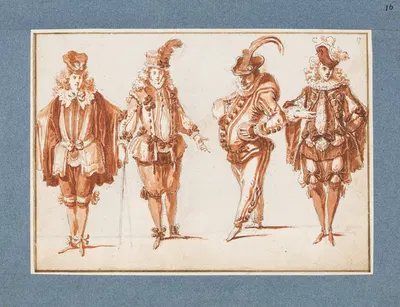 Vier Kostümfiguren by Claude Gillot — digital art print download