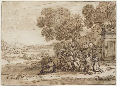Die Anbetung des Goldenen Kalbes by Claude Lorrain — digital art print download