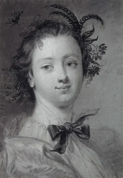 A Young Woman as a Personification of Summer by Корнелис Трост, 1746 — digital art print download