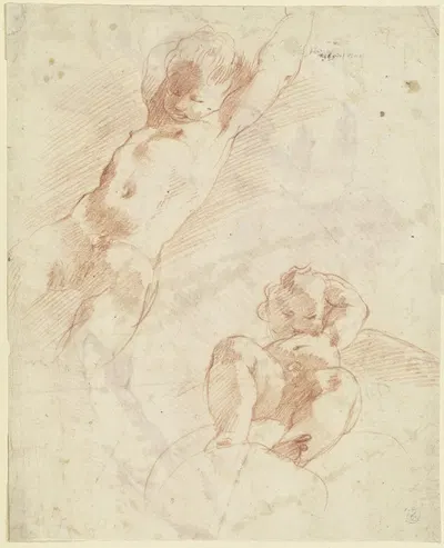 Two putti seen from below by Корреджо — digital art print download