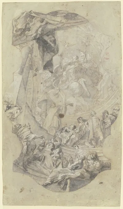 Founding of the Hospital of the Holy Spirit by Cosmas Damian Asam — digital art print download