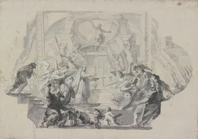Rückführung des Herzogs Wilhelm von Aquitanien in die Kirche by Cosmas Damian Asam, 1731 — digital art print download