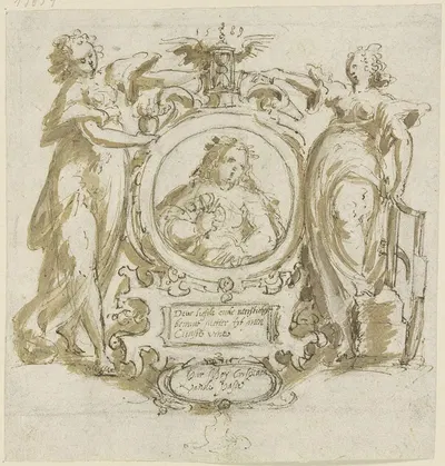 Allegorisches Titelblattp; 'Deur liefde ende neersticheijt …' by Crispijn van de Passe the Elder, 1589 — digital art print…