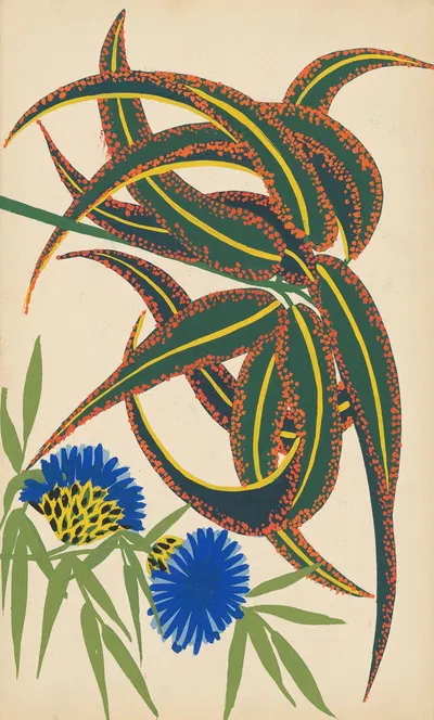 Design for embroidery of flowers by Atelier Martine, c. 1914 — digital art print download