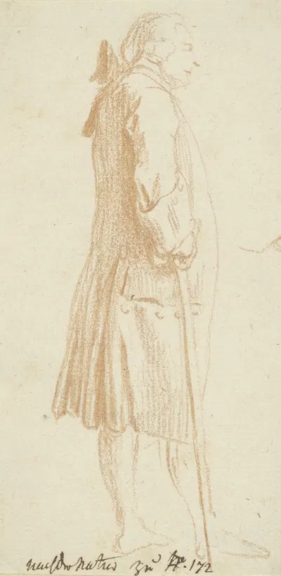 Stehender Mann mit einem Stock in der Rechten im Profil nach rechts. by Даниэль Николай Ходовецкий, 1776 — digital art…
