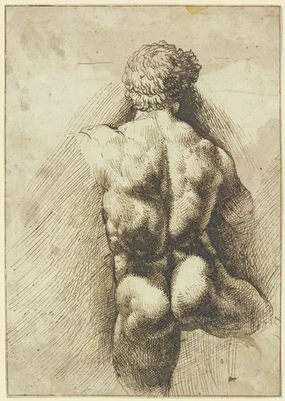 Männlicher Rückenakt, Torso by Domenico Campagnola — digital art print download