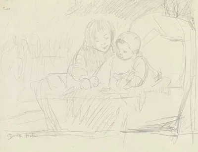 Two playing children by Дора Хиц — digital art print download