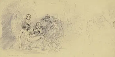Entombment of Christ by Эдуард Юлиус Фридрих Бендеман — digital art print download