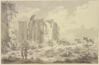 Ruwine van het huys t'Brederode van achteren op te rechten Syde by Эгберт ван Дриелст — digital art print download