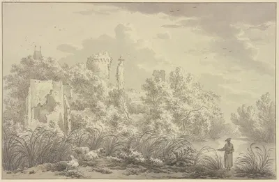 Ruwine van het Slot de Egmont by Эгберт ван Дриелст — digital art print download