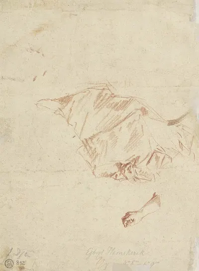 Draperie und eine rechte Hand by Egbert Van Heemskerck — digital art print download