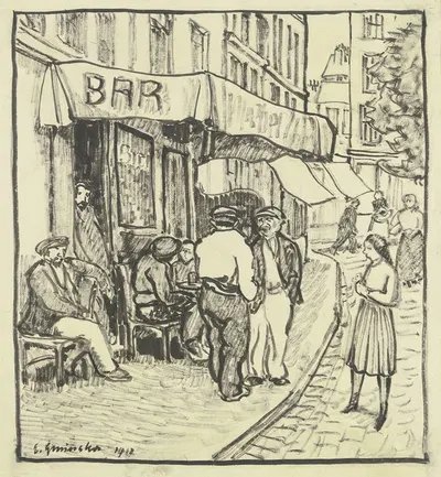 Café in Marseille by Engelbert Gminska — digital art print download
