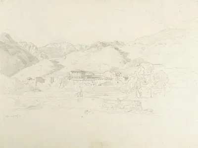 Ansicht von Massa di Carrara by Эрнст Фриз, 1825 — digital art print download