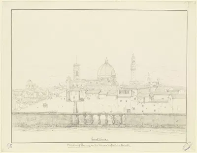 Blick von der Terrasse des Giardino Boboli auf Florenz by Эрнст Фриз, 1825 — digital art print download