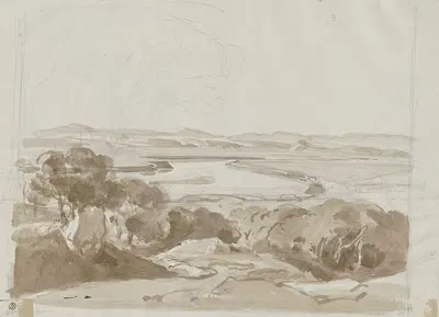 Flat landscape by Эрнст Фриз — digital art print download