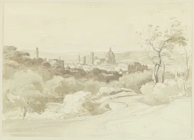 Florenz, Blick von S. Miniato auf die Stadt by Эрнст Фриз, 1825 — digital art print download