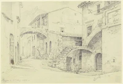 Street in Terni-Papigno by Эрнст Фриз, 1826 — digital art print download