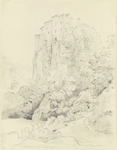 View of Corchiano by Эрнст Фриз, 1826 — digital art print download