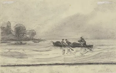 Boats at the Chiemsee by Фридрих Эрнст Морганштерн, 1876 — digital art print download