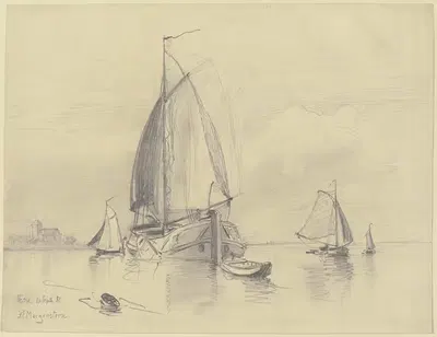 На Шельде рядом с Веере by Фридрих Эрнст Морганштерн, 1882 — digital art print download