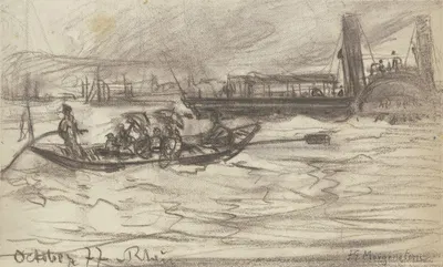 Steamer and boat by Фридрих Эрнст Морганштерн, 1877 — digital art print download