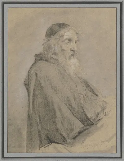 Brustbild eines alten bärtigen Mannes im Profil nach rechts by Étienne Théolon — digital art print download