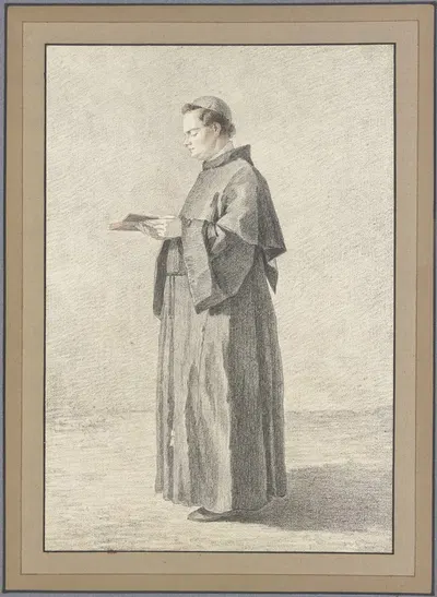 Ein junger Geistlicher im Profil nach links, in einem Buche lesend by Étienne Théolon — digital art print download