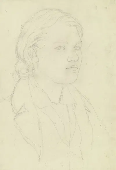 Bildnis eines Jünglings mit langen Haaren by Eugen Eduard Schäffer — digital art print download