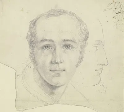 Männliches Bildnis en face und im Profil by Eugen Eduard Schäffer — digital art print download