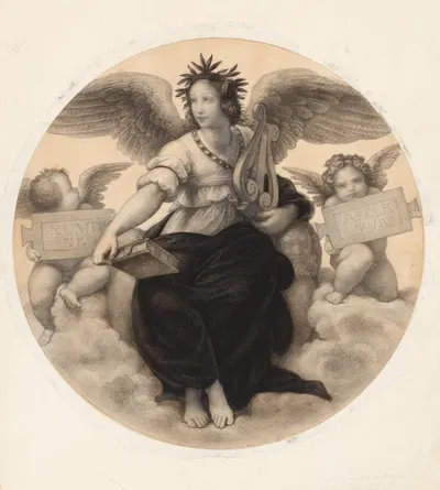 Raffaels Allegorie der Poesie by Eugen Eduard Schäffer, 1839 — digital art print download
