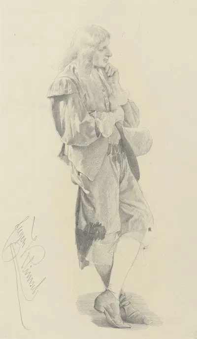 Stehender niederländischer Bürger des mittleren 17. Jahrhunderts by Евген Климш — digital art print download