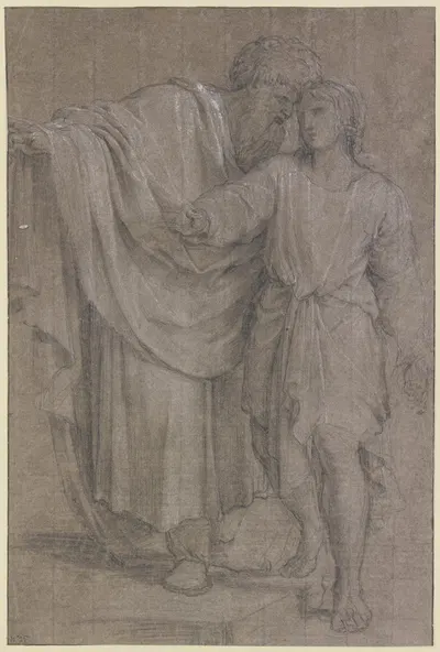 Jakob mit seinem Sohn Joseph by Eustache Le Sueur — digital art print download