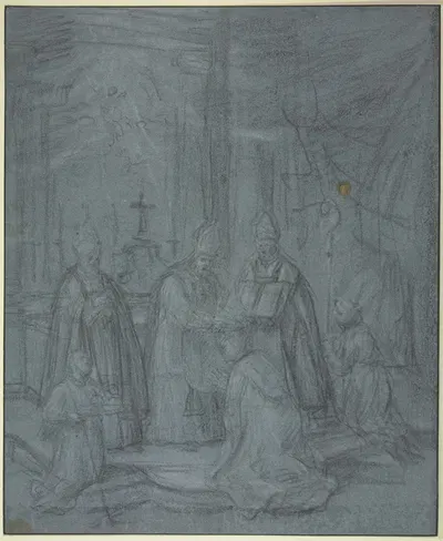 Ordination of a bishop by Eustache Le Sueur — digital art print download