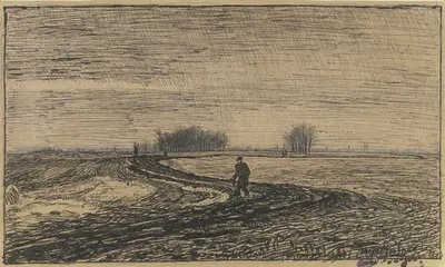 Country lane with wanderer by Фердинанд Бальцер, 1913 — digital art print download