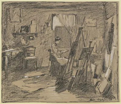 In the studio by Фердинанд Бальцер — digital art print download