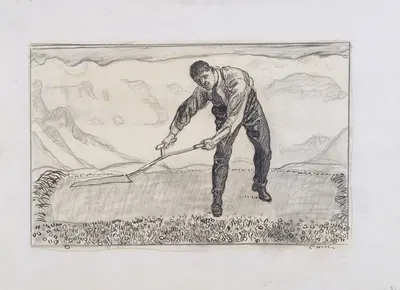 Mower on the field by Ferdinand Hodler — digital art print download