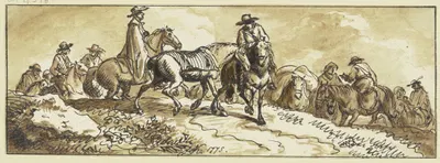 Gruppen von Reitern, einige mit Handpferden by Ferdinand Kobell, 1775 — digital art print download