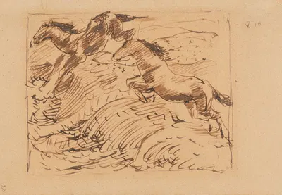 Springende Pferde, Kompositionsentwurf by Франц Марк, 1910 — digital art print download