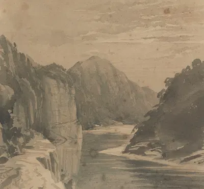Hawks Crag, Buller River by moonlight by Уильям Маршалл Купер, 1873 — digital art print download