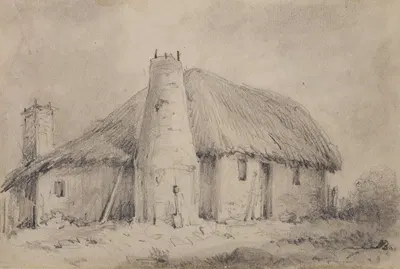 Scotch Jock's cottage near Paraparaumu by William Swainson, 1849 — digital art print download