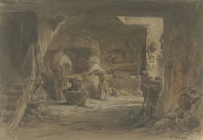 Village forge by Антон Бургер — digital art print download