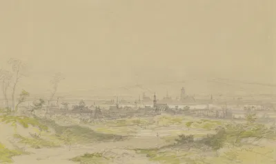 Frankfurt am Main vom vom Wendelsweg in Sachsenhausen aus gesehen by Carl Morgenstern — digital art print download