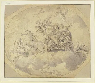 Ceres auf einem Wagen in Wolken by Francesco Albani — digital art print download