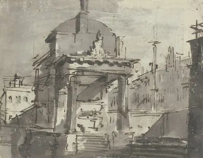 Monument auf einem Platz by Франческо Гуарди — digital art print download