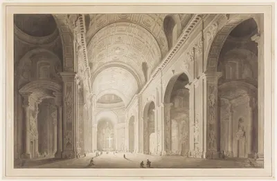 Das Innere der Peterskirche in Rom by Франческо Панини — digital art print download